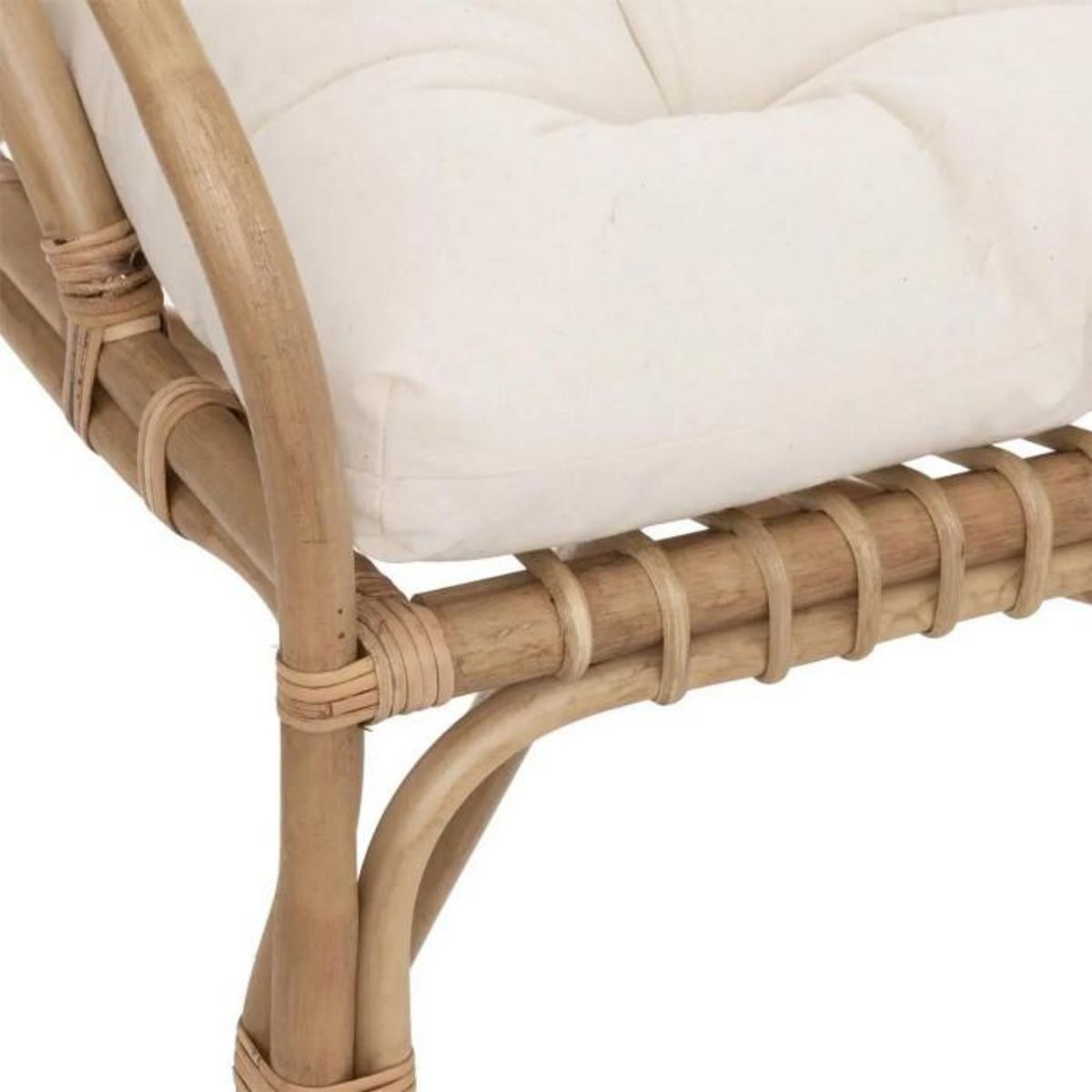ATMOSPHERA Banc 2 Places en Rotin  Neta  110cm Naturel & Blanc