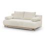 Voir la diapositive 3 : MARKET24 Banquette convertible 3 places MIKA - Tissu Bouclette beige - Coffre de rangement - L 192 x H 84 x P 93 cm
