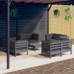 VIDAXL Salon de jardin 9 pcs avec coussins anthracite bois de pin