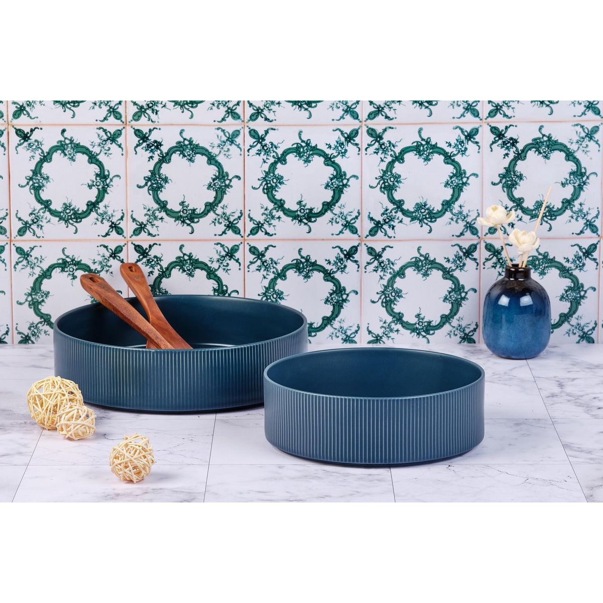 BJORN Saladier SCANDI Ø21,5cm et Ø27,5cm - 2 pièces - Marine