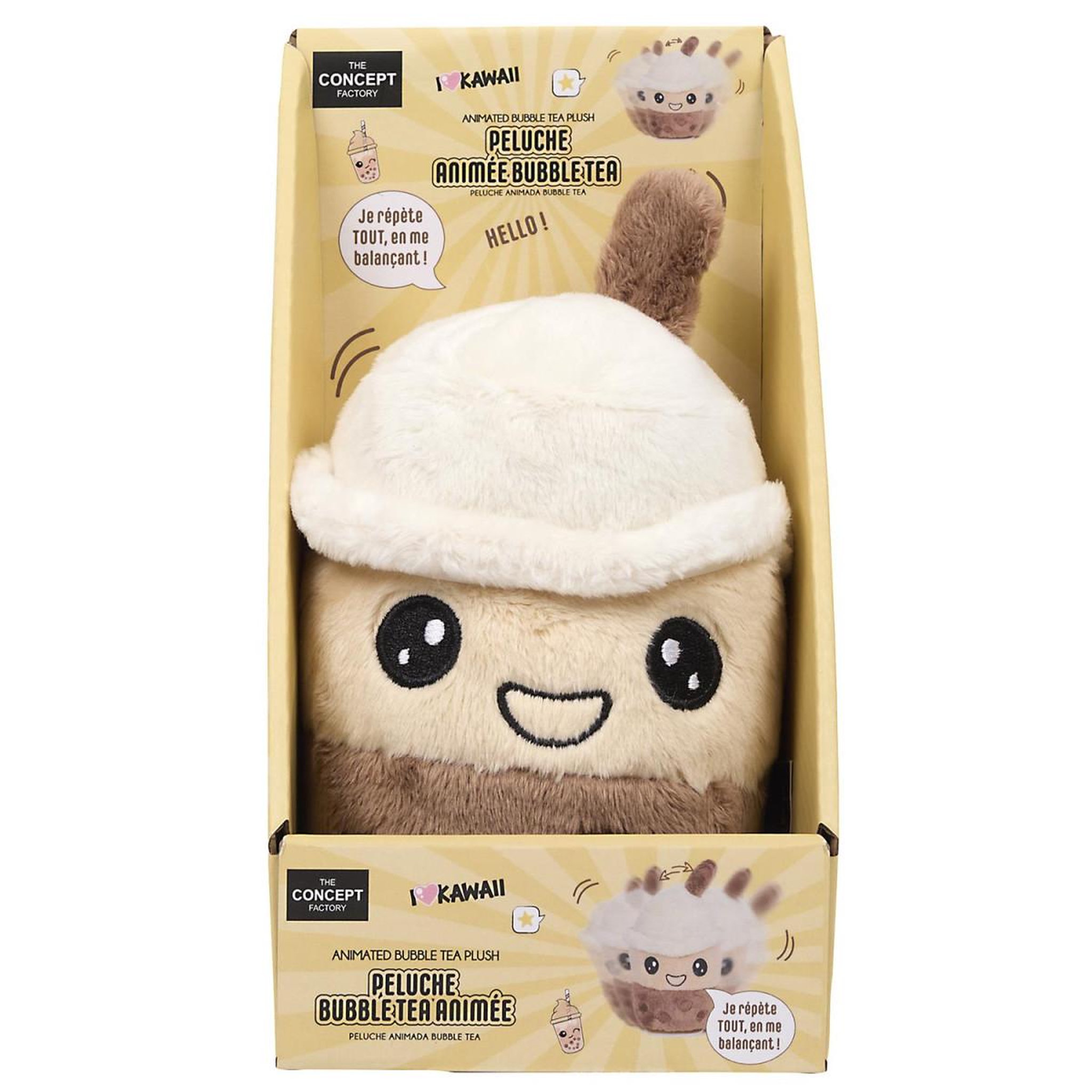 Voir la diapositive 6 : The concept Factory Peluche animée bubble tea  kawaii  14cm marron