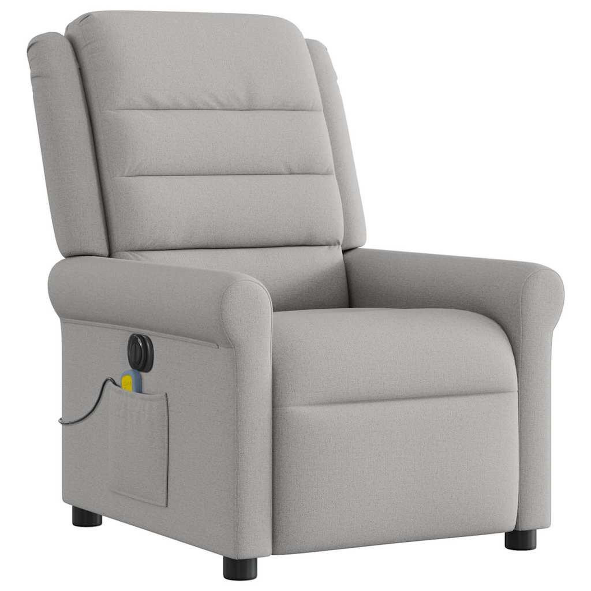 Voir la diapositive 4 : VIDAXL Fauteuil de massage inclinable electrique gris nuage tissu
