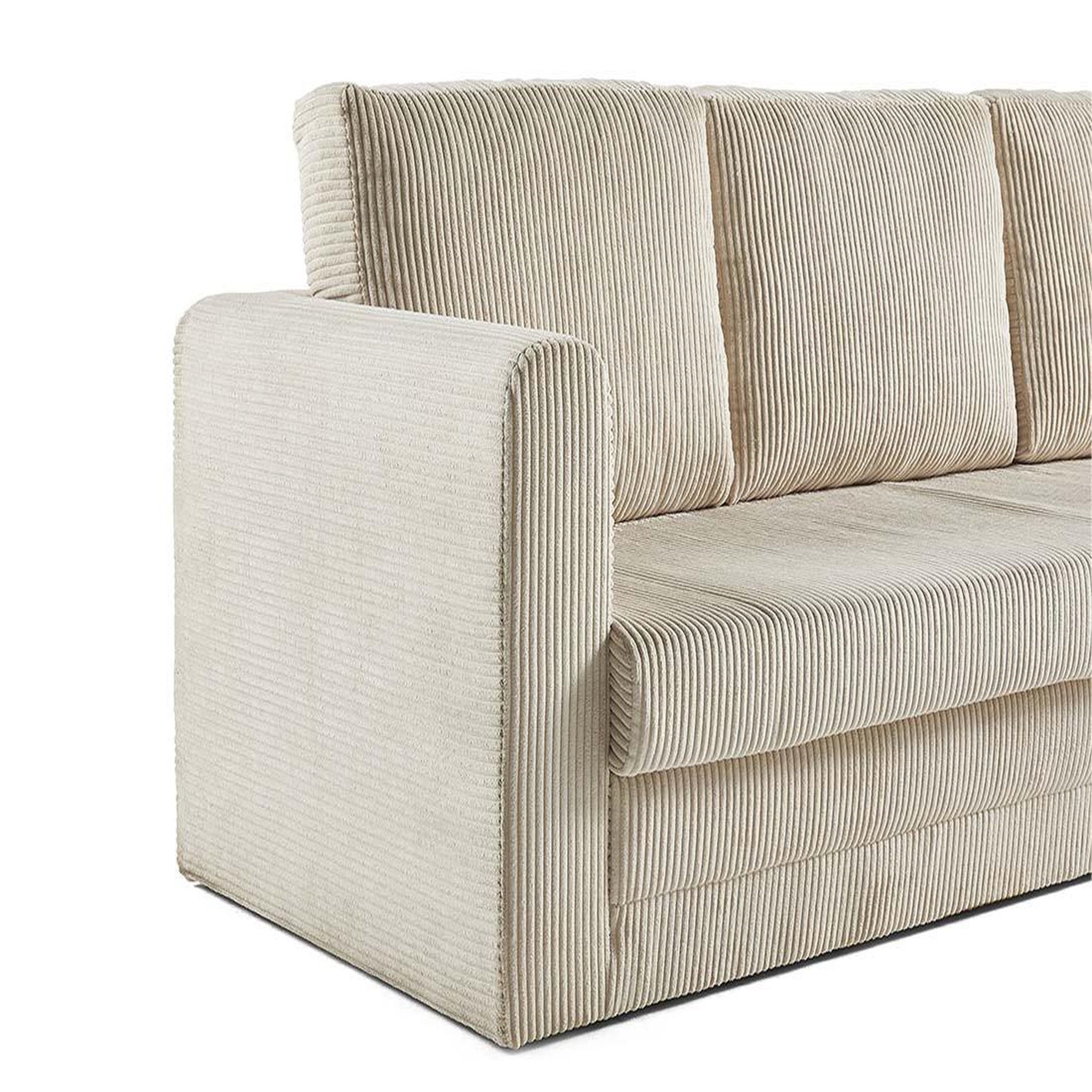 Voir la diapositive 4 : BEST MOBILIER Marilia - canapé 3 places - convertible déplimousse - en velours côtelé