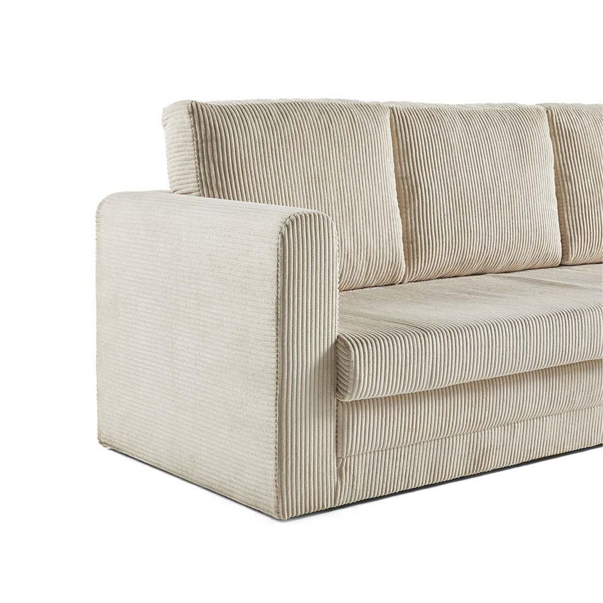 BEST MOBILIER Marilia - canapé 3 places - convertible déplimousse - en velours côtelé