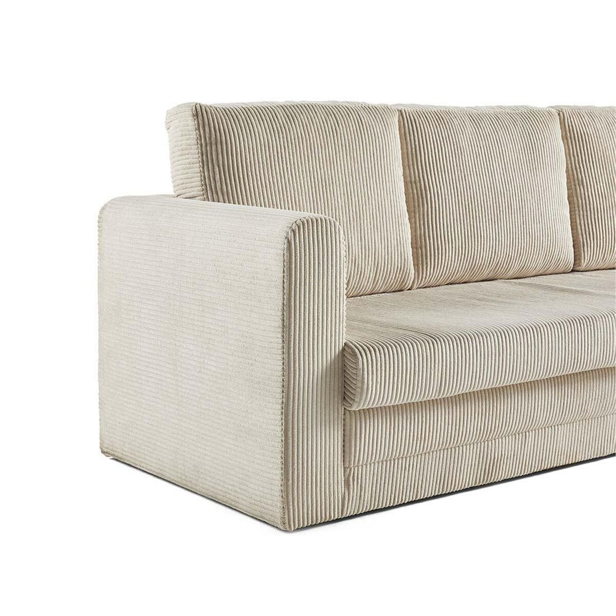 BEST MOBILIER Marilia - canapé 3 places - convertible déplimousse - en velours côtelé