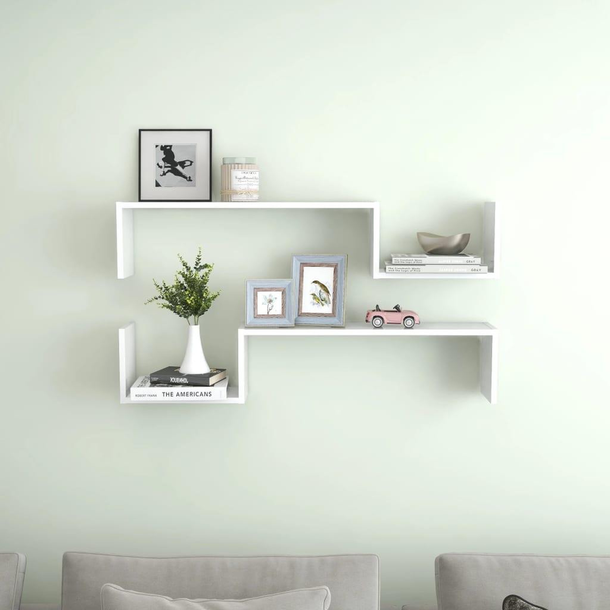 Voir la diapositive 1 : VIDAXL Etageres murales 2 pcs blanc brillant bois d'ingenierie
