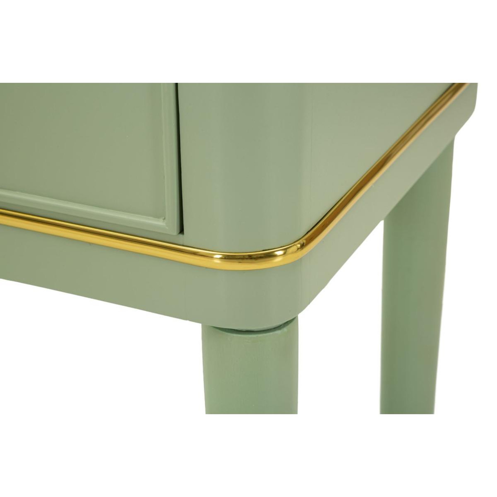 Voir la diapositive 6 : Paris Prix Table de chevet 2 tiroirs  camille  71cm vert & or