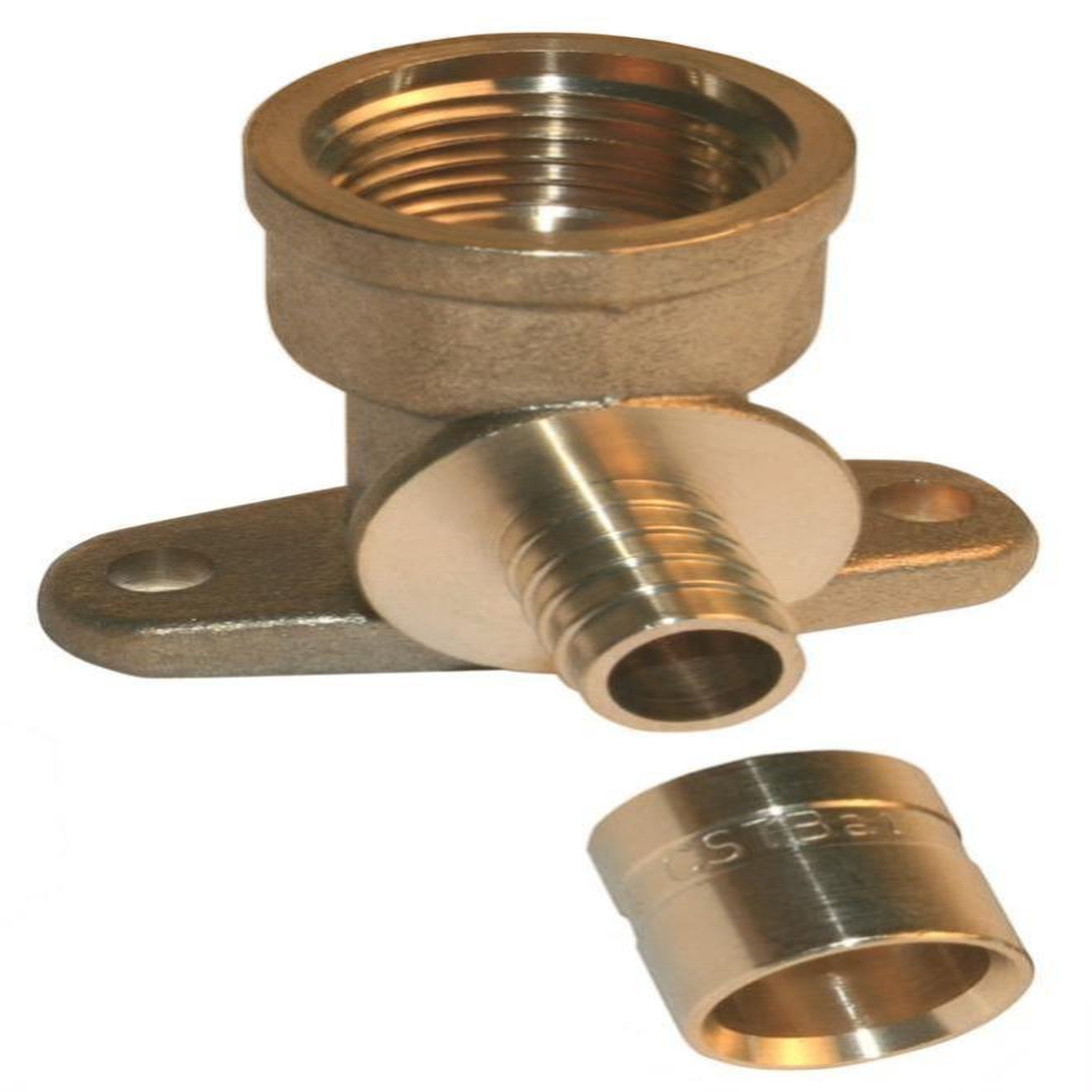 CENTRALE BRICO Raccord coudé applique à glissement laiton F 15 x 21 pour tube en per