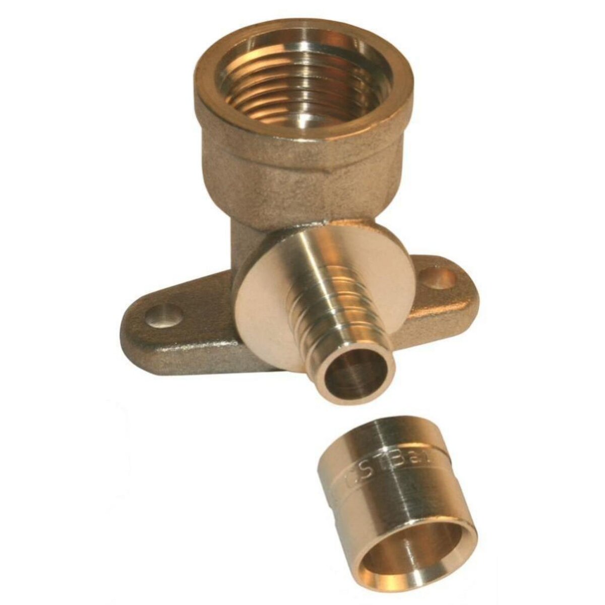 CENTRALE BRICO Raccord coudé applique à glissement laiton F 15 x 21 pour tube en per