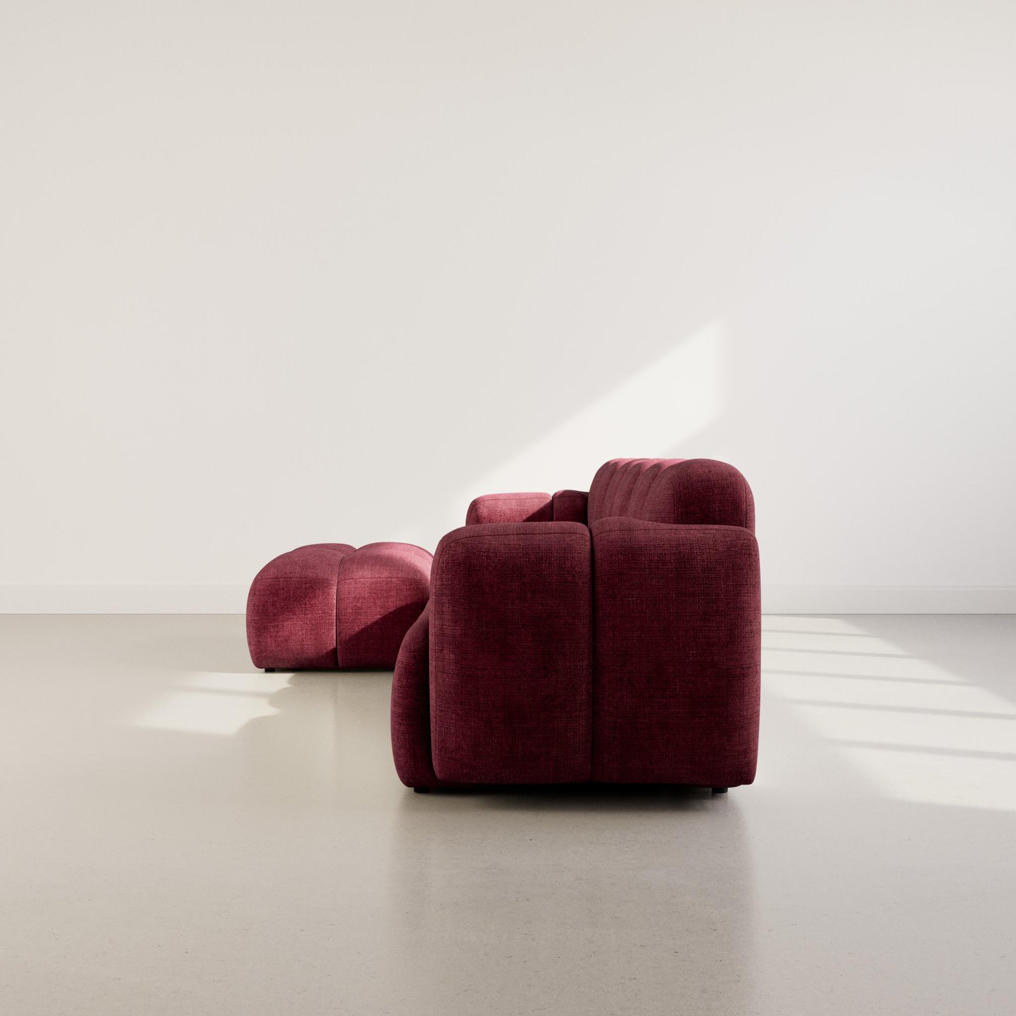 Voir la diapositive 6 : BEST MOBILIER Grace - canapé modulable d'angle réversible 4 places en velours texturé