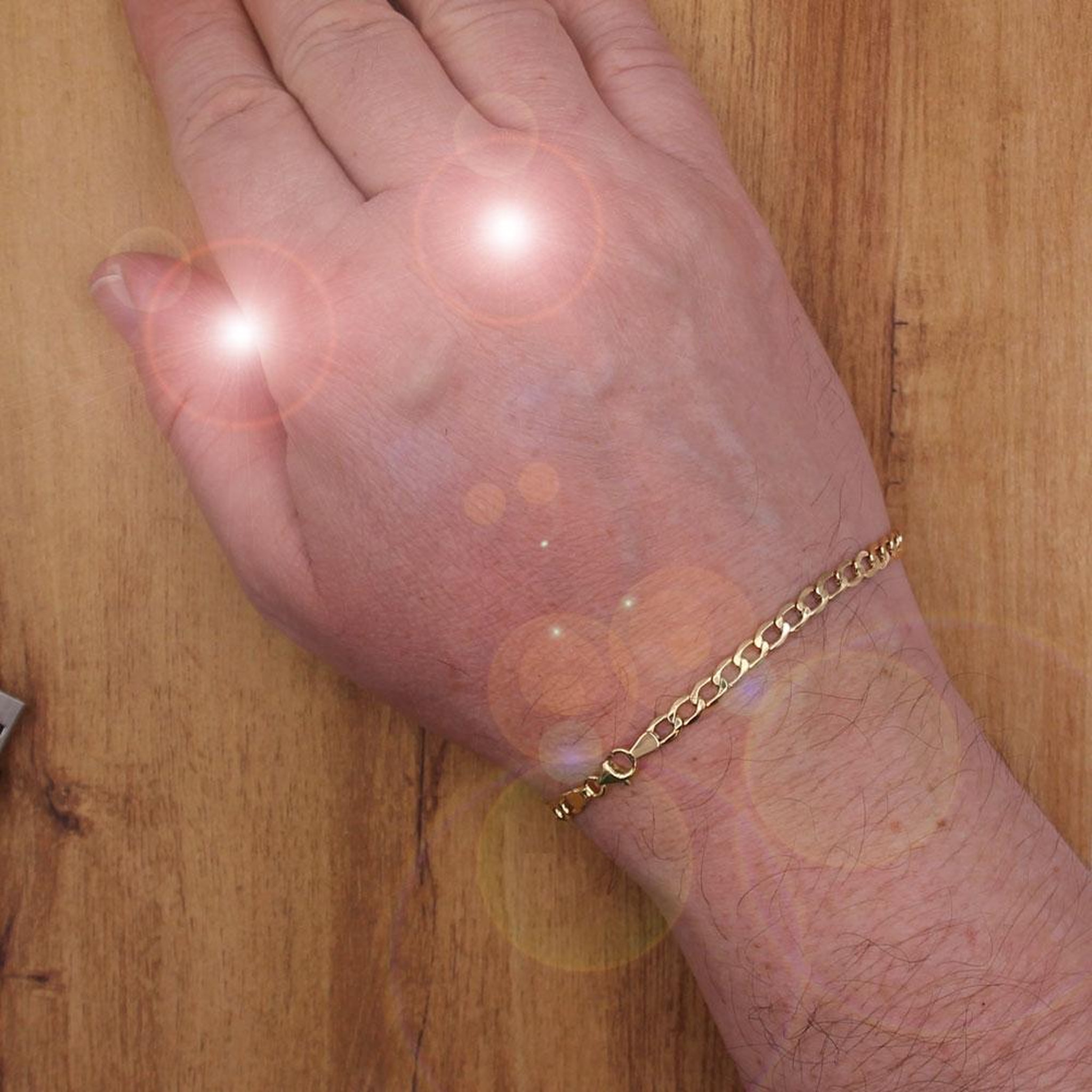 Voir la diapositive 2 : L'ATELIER D'AZUR Bracelet Or 18 Carats 750/000 - Maille Gourmette Jaune - Homme