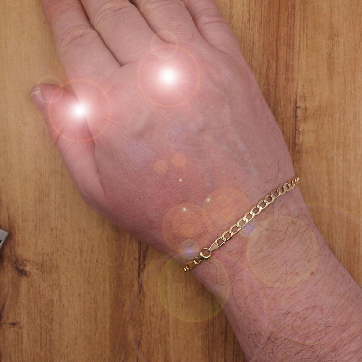 L'ATELIER D'AZUR Bracelet Or 18 Carats 750/000 - Maille Gourmette Jaune - Homme