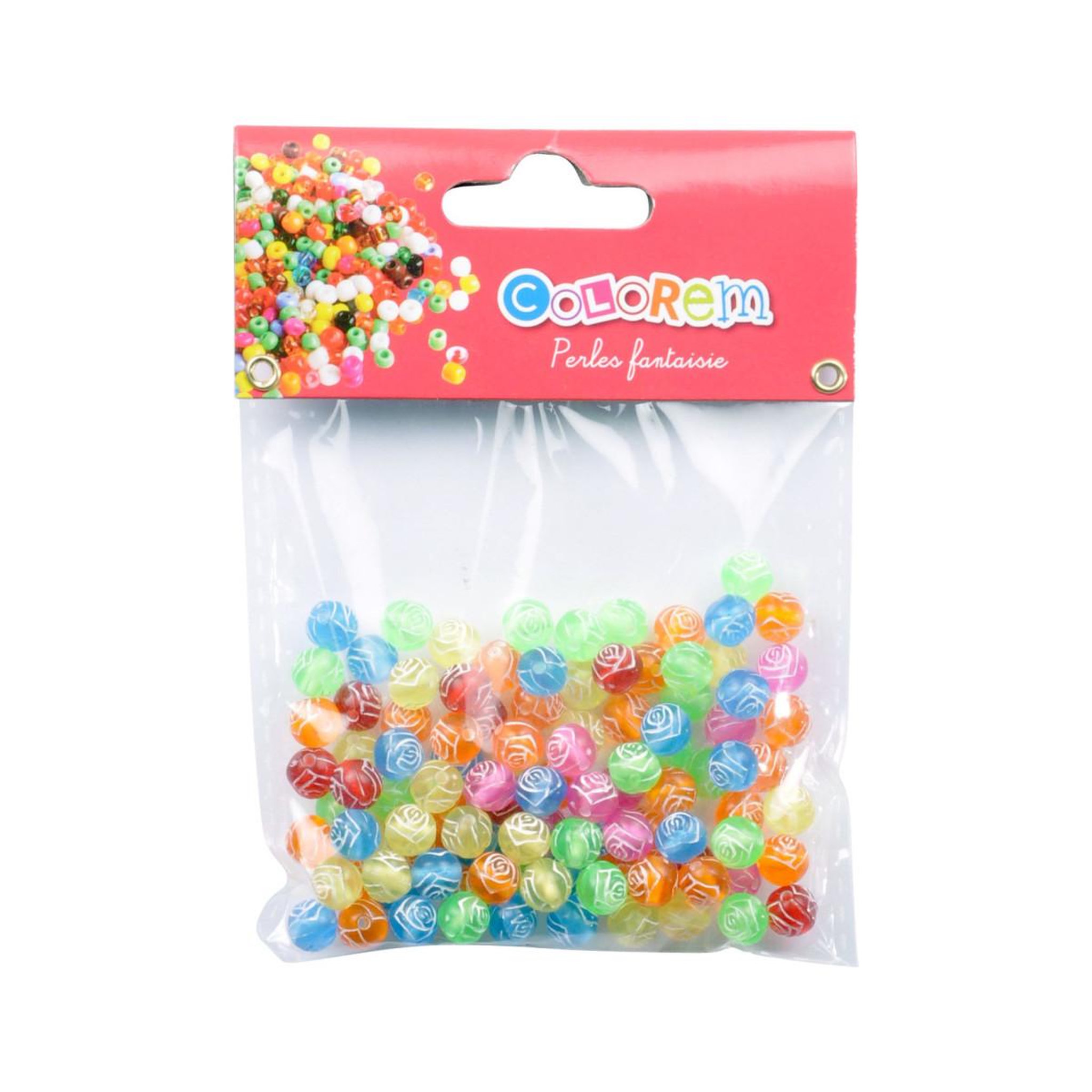 Voir la diapositive 2 : HOMEA Lot de Perles  Fleurs Acidulées  12cm Multicolore