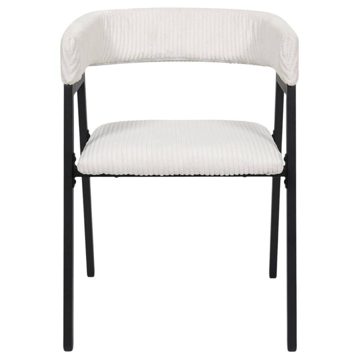 The Home Deco Factory Lot de 2 fauteuils design en tissu côtelé SCOTT