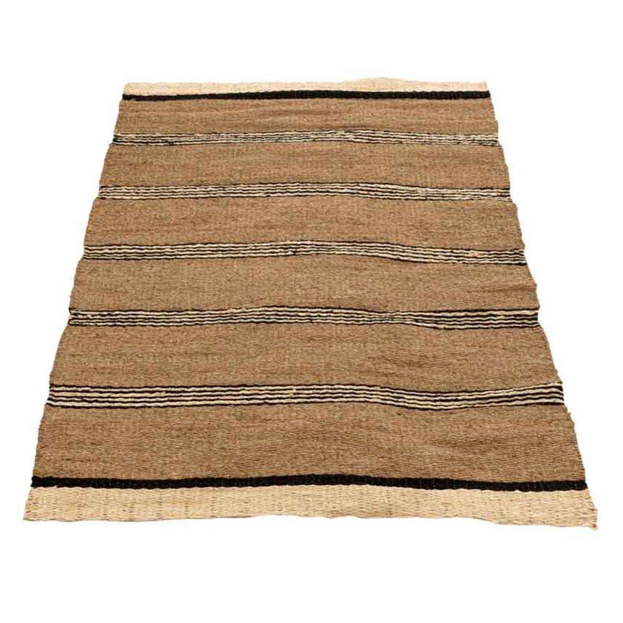 Voir la diapositive 1 : J-LINE Tapis Tressé Déco  Zostère  151x214cm Naturel