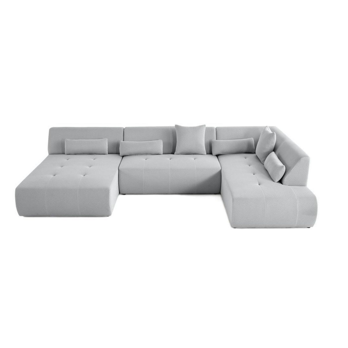 LISA DESIGN Onyx - canapé panoramique d'angle droit - 7 places - en tissu mailles 3d