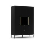 BEST MOBILIER Felicia - armoire - noir - 135x200 cm. Coloris disponibles : Noir