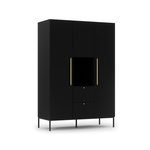 BEST MOBILIER Felicia - armoire - noir - 135x200 cm. Coloris disponibles : Noir