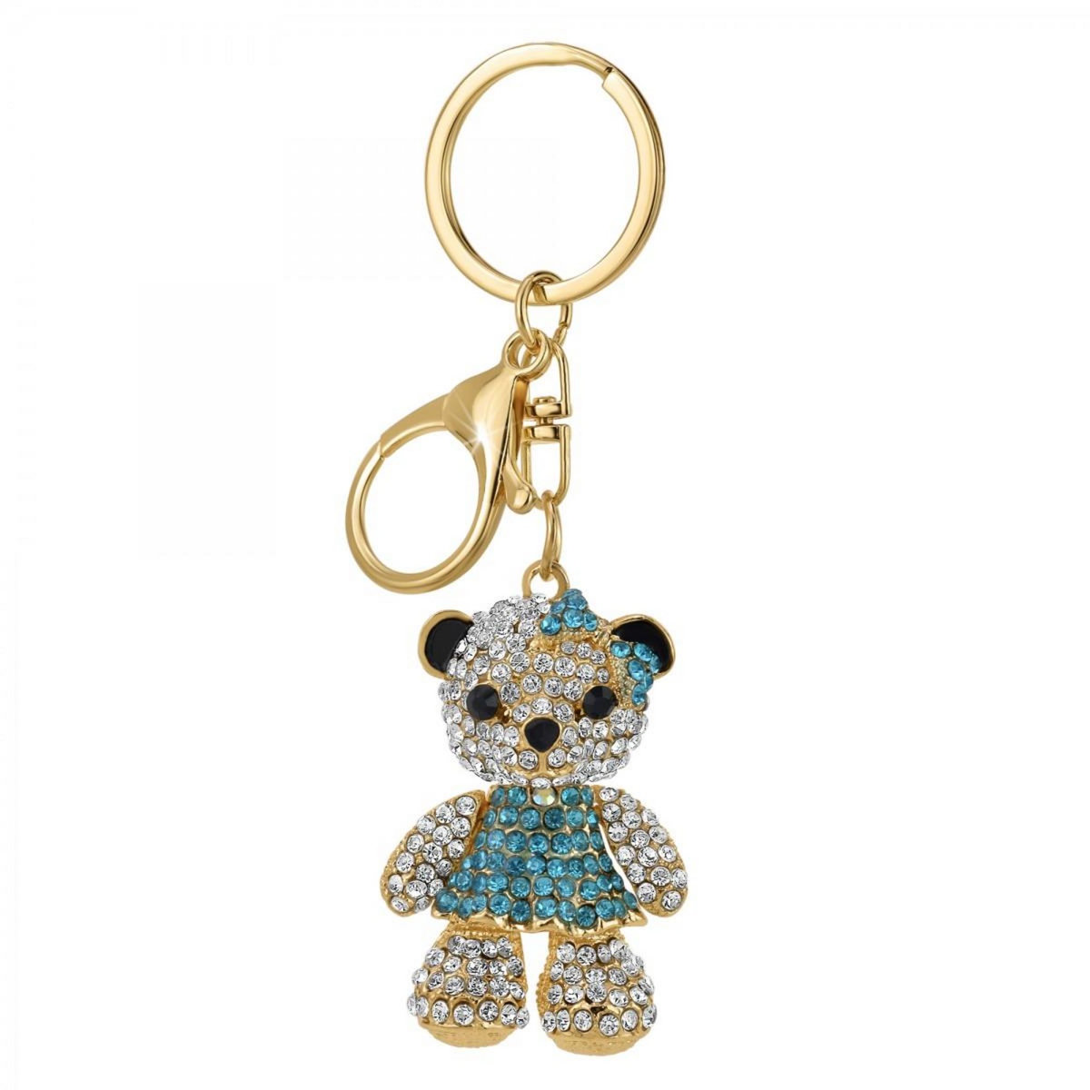 SC CRYSTAL Porte-clé ourson orné de cristaux scintillants bleus
