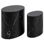 Voir la diapositive 2 : LISA DESIGN Aeryn - lot de 2 tables basses - effet marbre noir - 48 et 40 cm