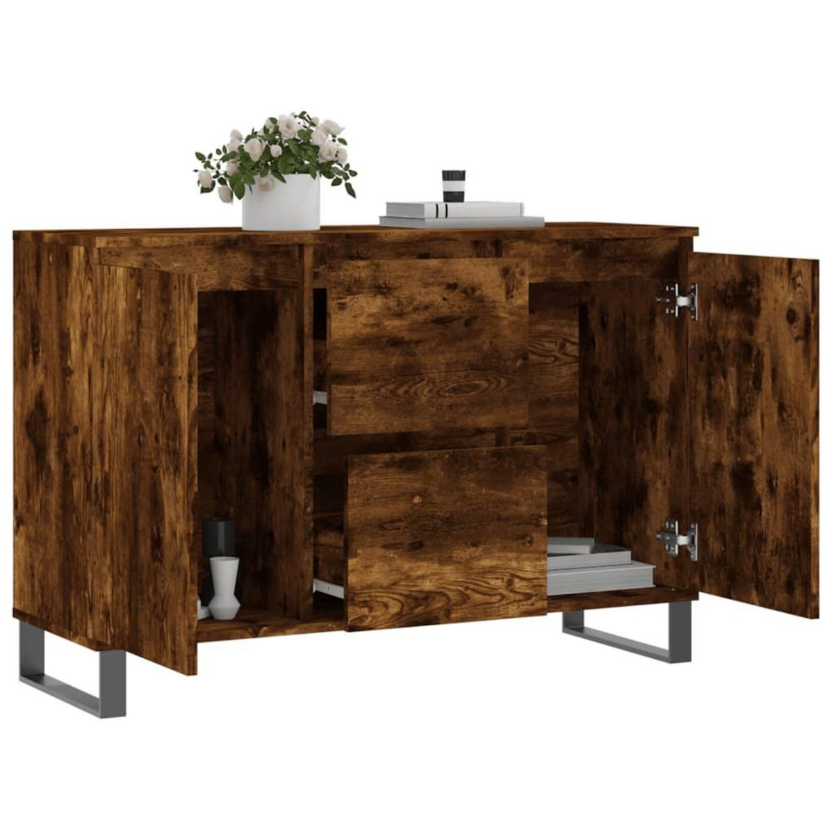 VIDAXL Buffet chene fume 104x35x70 cm bois d'ingenierie