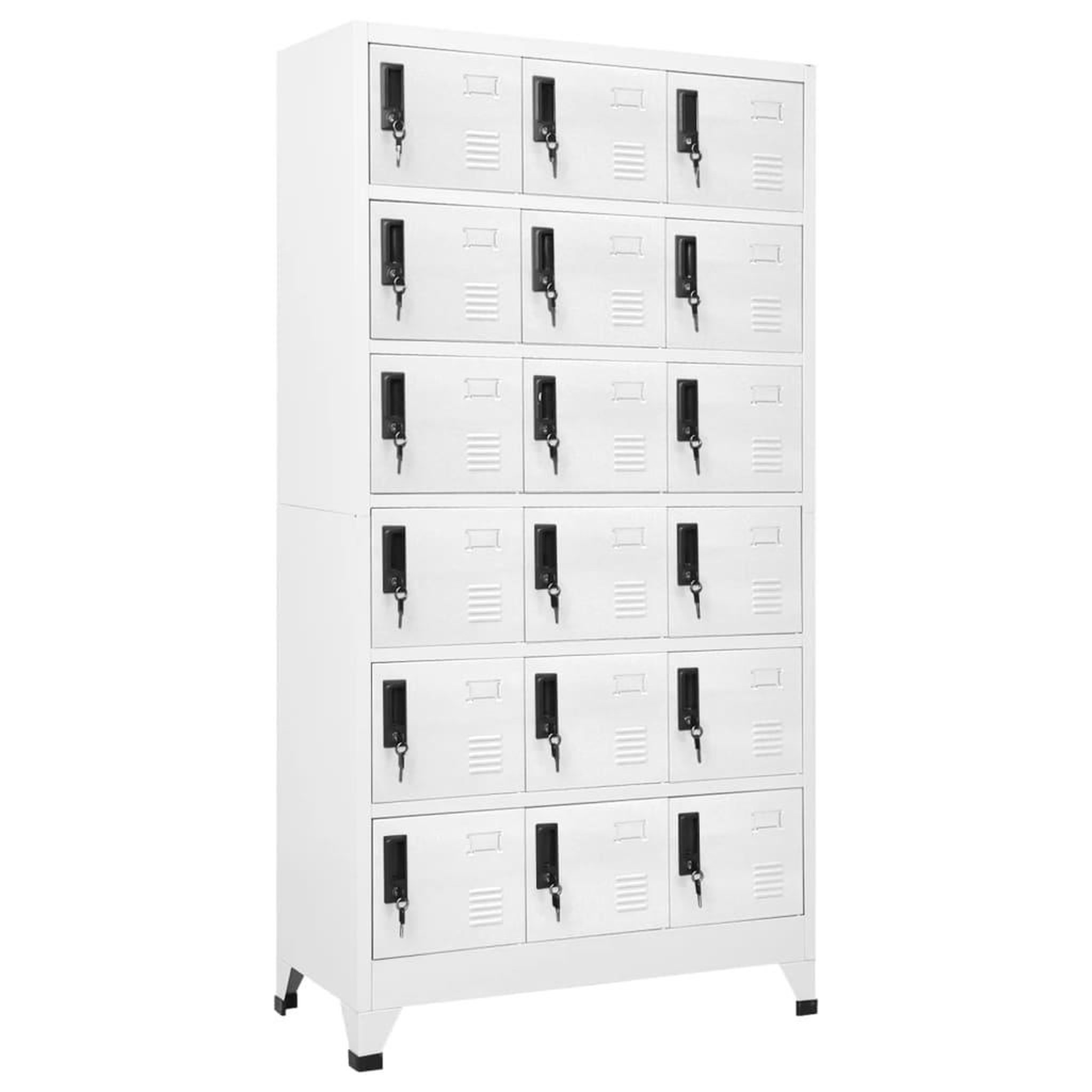 Voir la diapositive 1 : VIDAXL Armoire a casiers Blanc 90x40x180 cm Acier