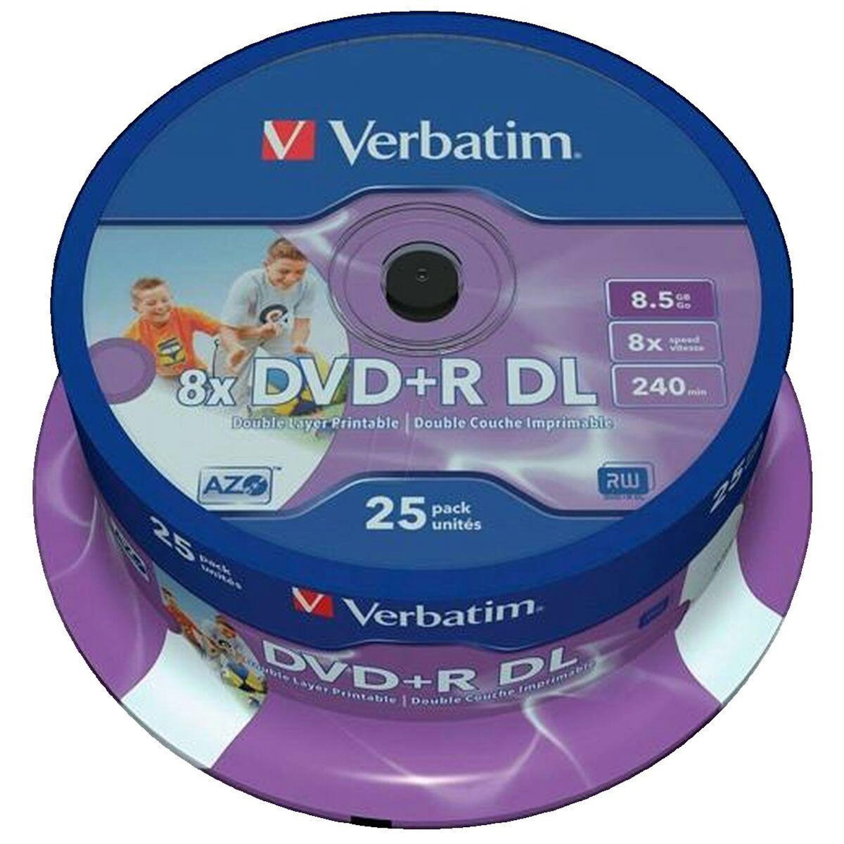 Verbatim DVD+R DL Verbatim Pack de 25 disques 8,5 Go blanc