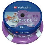 Verbatim DVD+R DL Verbatim Pack de 25 disques 8,5 Go blanc