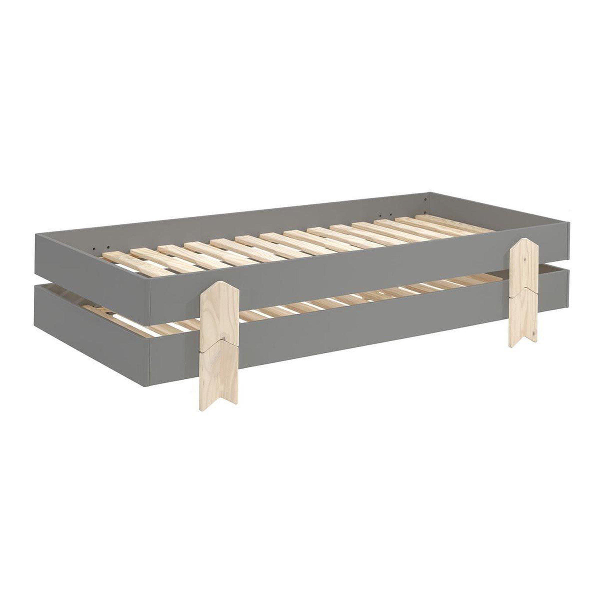 Voir la diapositive 3 : Paris Prix Lit enfant en bois  modulo arrow iv  90x200cm gris