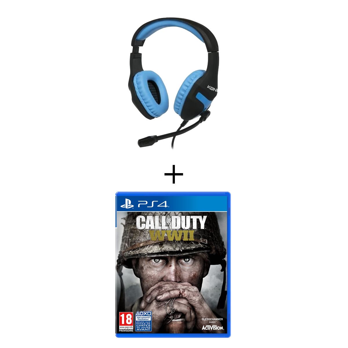 Jeu Call of Duty World War II + Casque Konix Gaming PS4