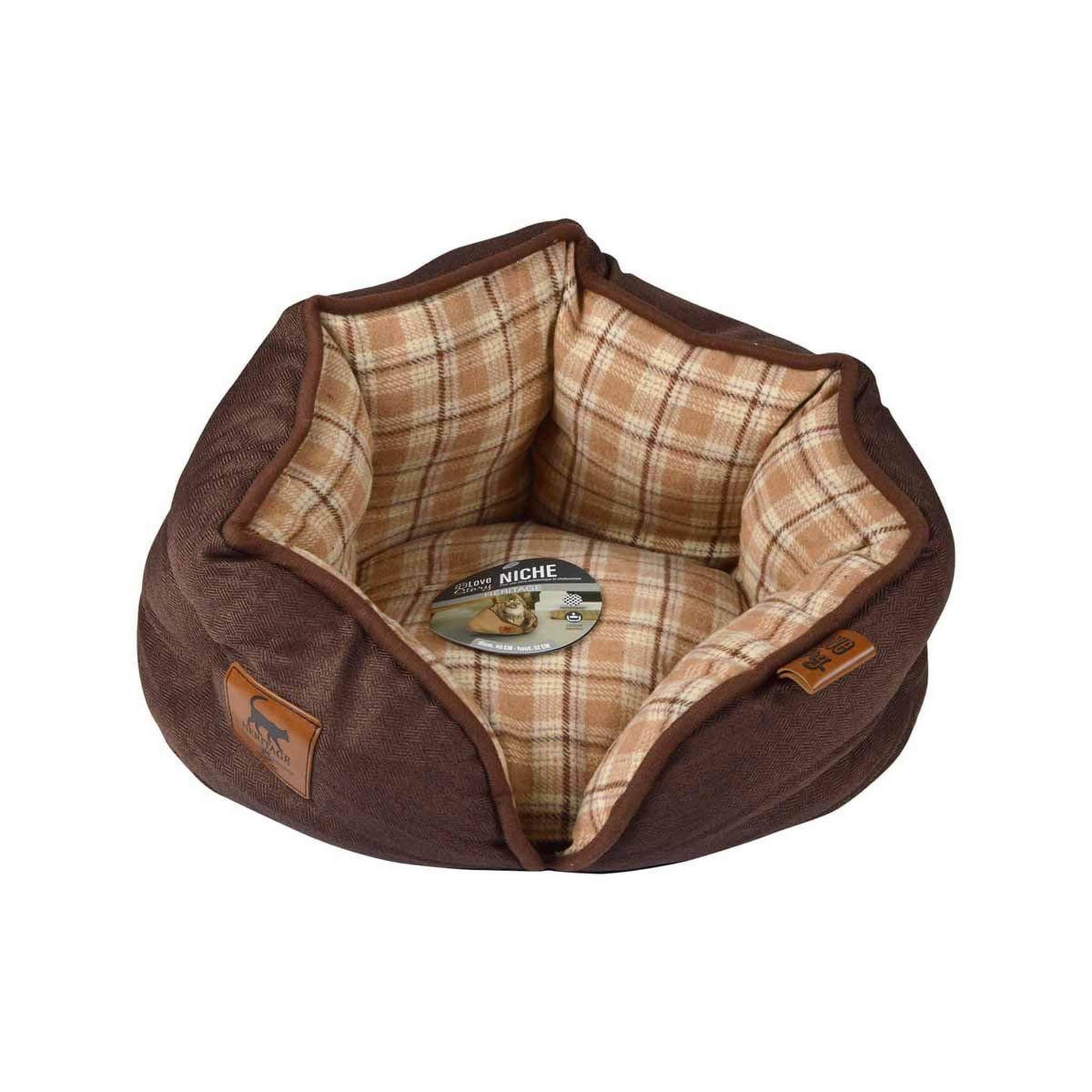 Voir la diapositive 2 : LOVE STORY Panier pour chien & chat  héritage  40cm noisette