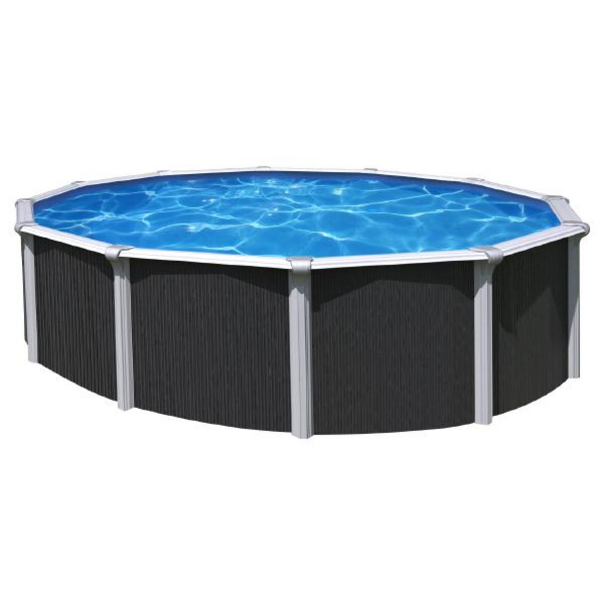 trigano Piscine hors sol acier ronde - 5,50 x 1,32m - anthracite