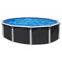 Voir la diapositive 1 : trigano Piscine hors sol acier ronde - 5,50 x 1,32m - anthracite
