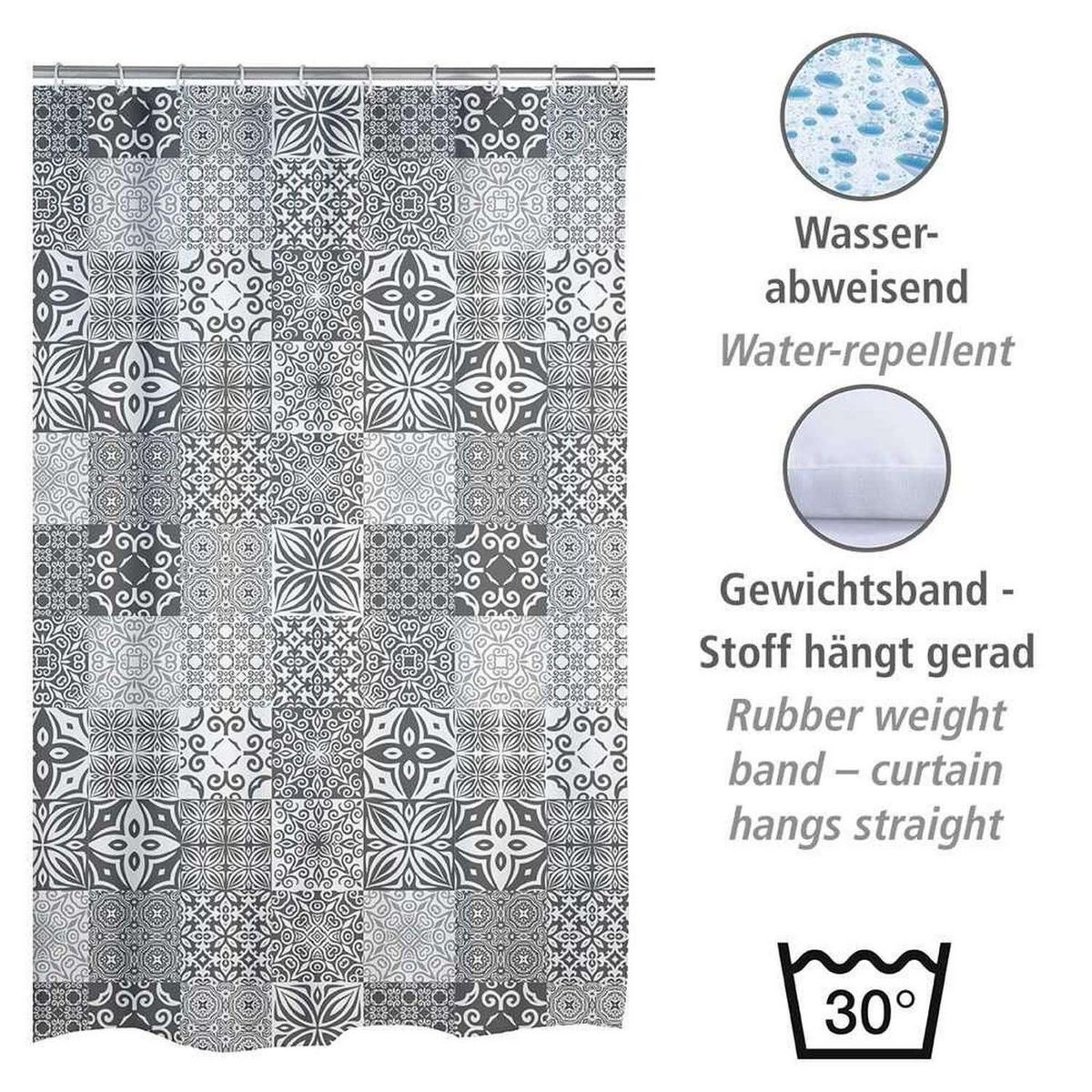 Wenko Rideau de douche à pois