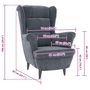 Voir la diapositive 6 : VIDAXL Fauteuil gris fonce velours