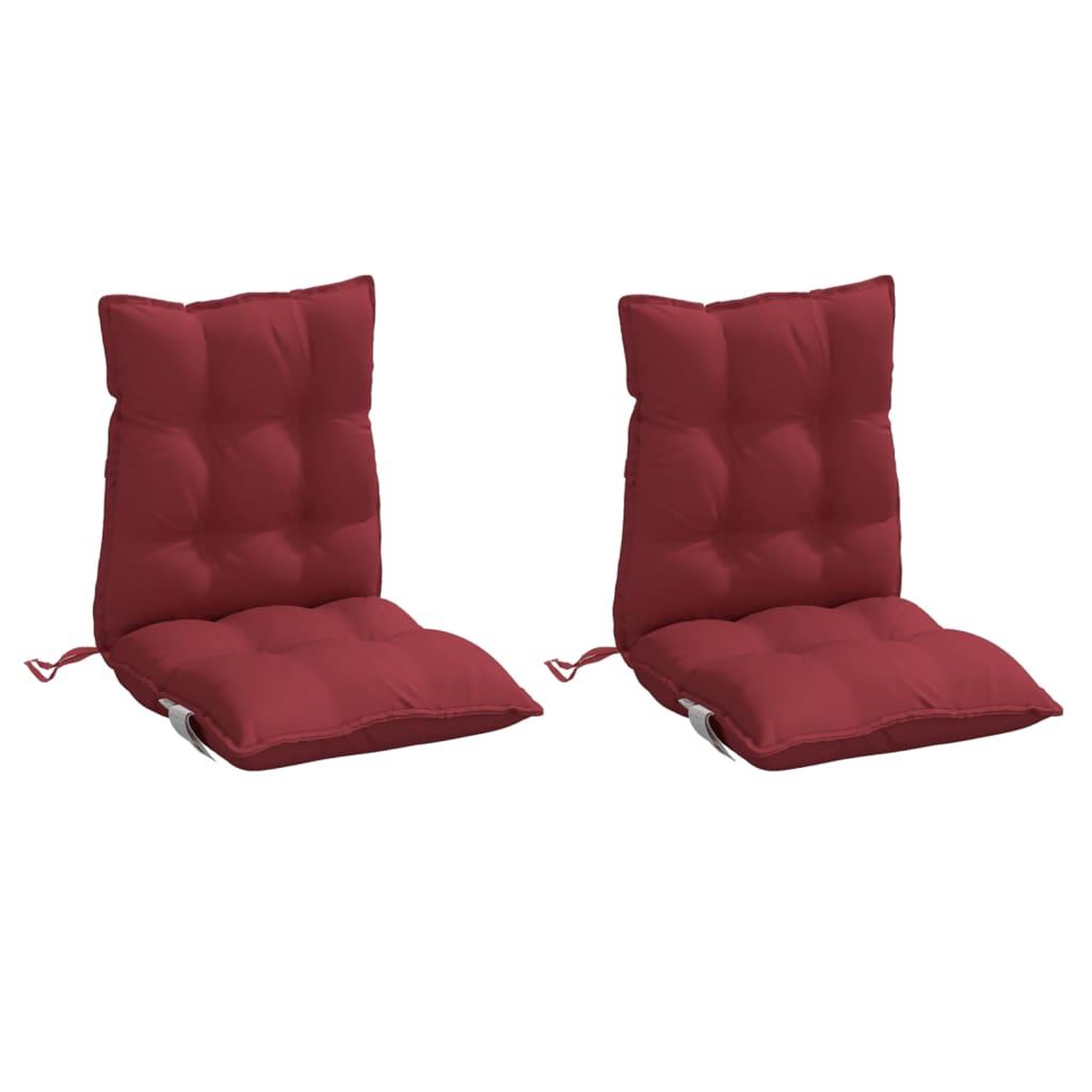 Voir la diapositive 3 : VIDAXL Coussins de chaise a dossier bas lot de 2 rouge bordeaux