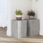 VIDAXL Supports pour plantes 2 pcs gris beton bois d'ingenierie