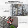 Voir la diapositive 5 : OUTSUNNY Organisateur d'outils de jardin - chariot de jardin - desserte - 5 crochets, 54 compartiments - acier noir