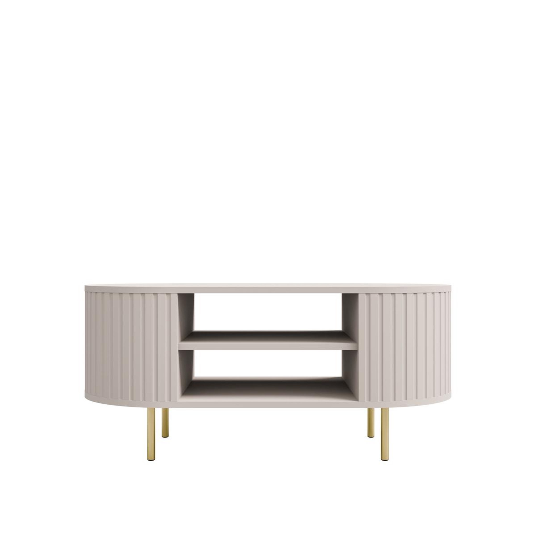 Voir la diapositive 3 : JLC KREATION Table basse moderne ovale beige cachemire lilio