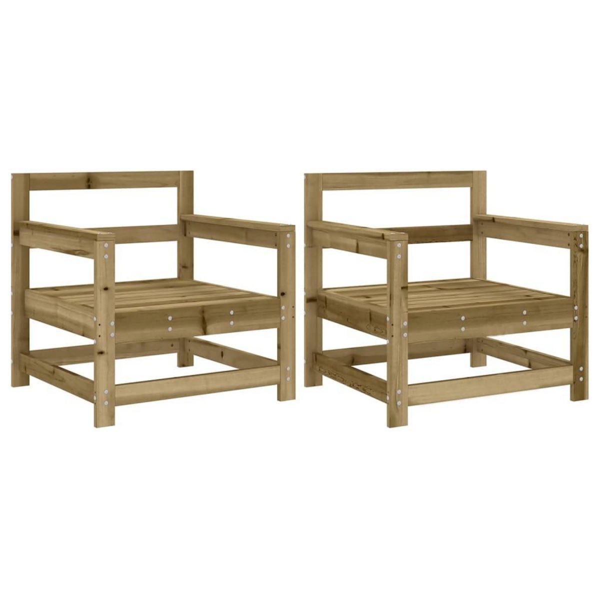 VIDAXL Chaises de jardin lot de 2 bois de pin impregne