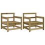 Voir la diapositive 2 : VIDAXL Chaises de jardin lot de 2 bois de pin impregne