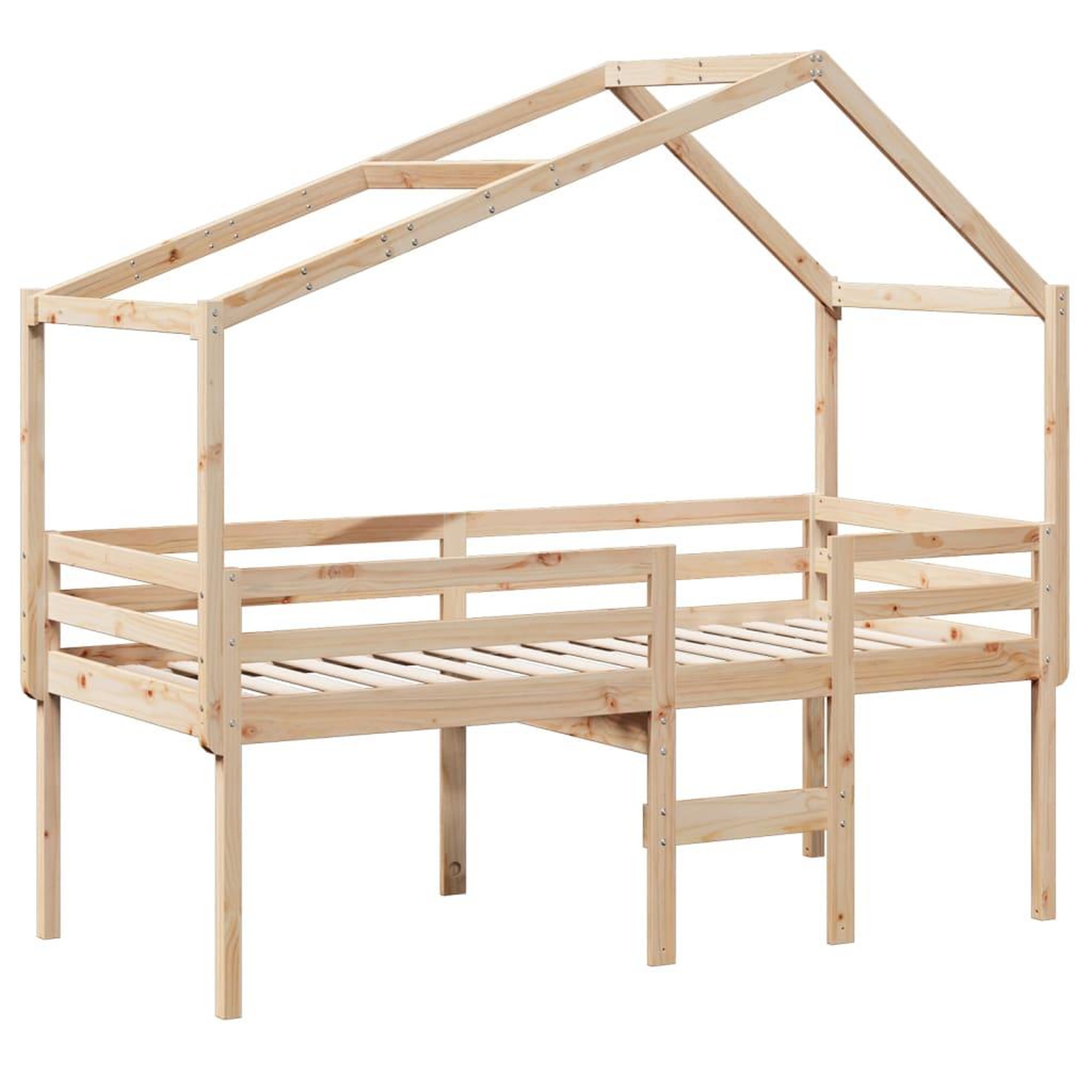 Voir la diapositive 3 : VIDAXL Lit haut sans matelas 75x190 cm bois de pin massif