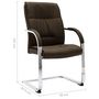 Voir la diapositive 6 : VIDAXL Chaise de bureau cantilever Marron Tissu