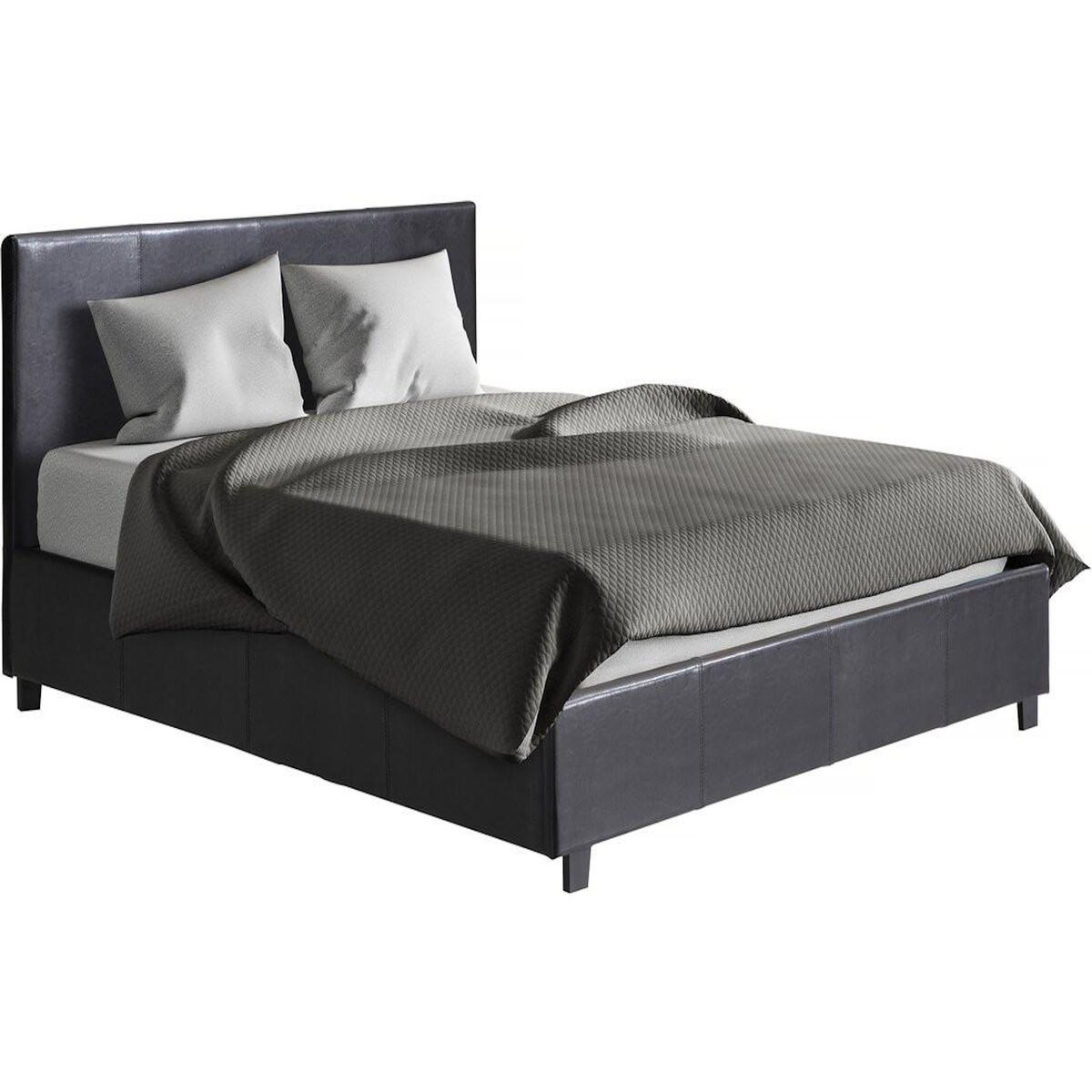 Habitat et Jardin Lit double avec coffre  Carla  - 140 x 190 cm - Noir