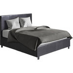 Habitat et Jardin Lit double avec coffre  Carla  - 140 x 190 cm - Noir