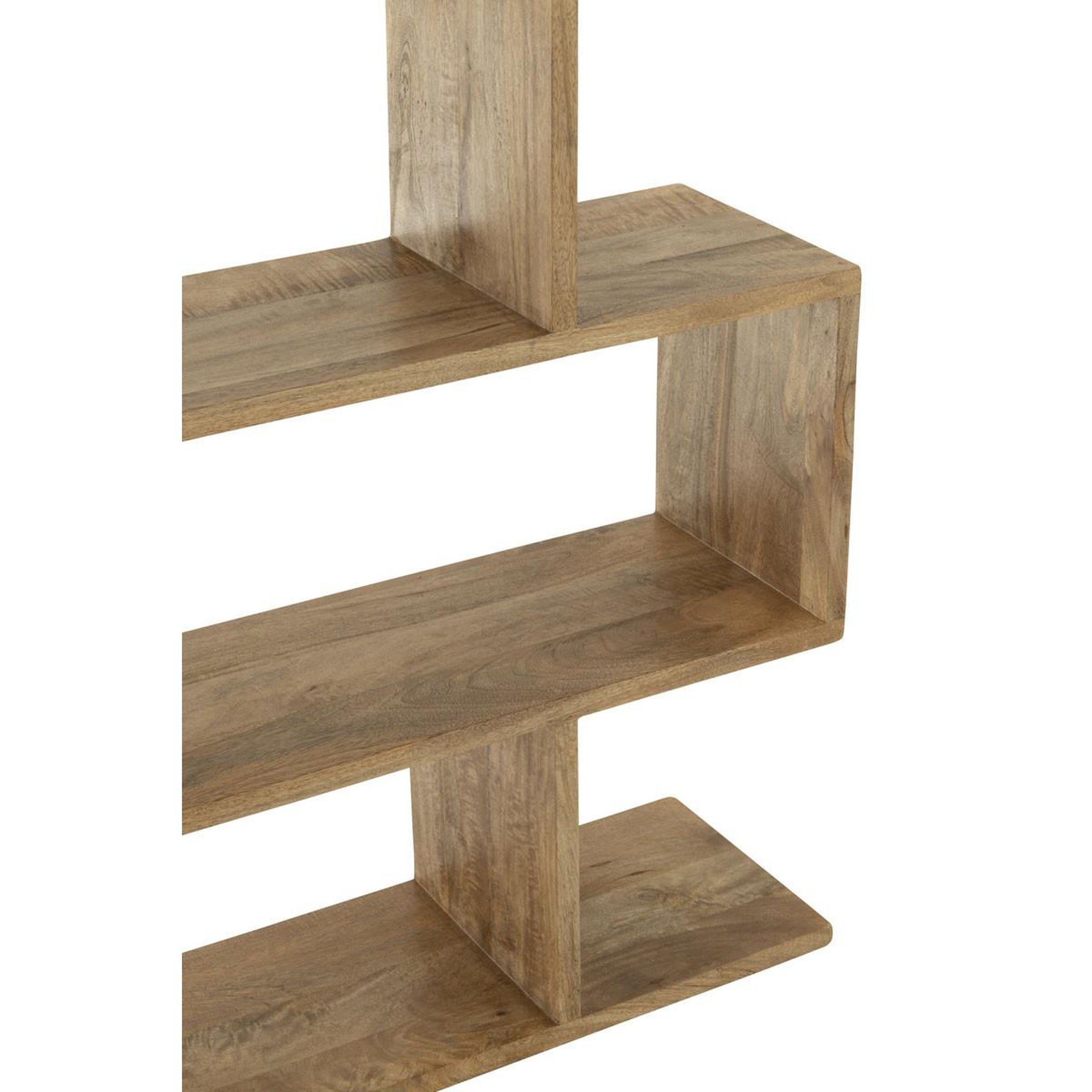 Voir la diapositive 6 : J-LINE Bibliothèque en bois  lattes verticales  180cm naturel