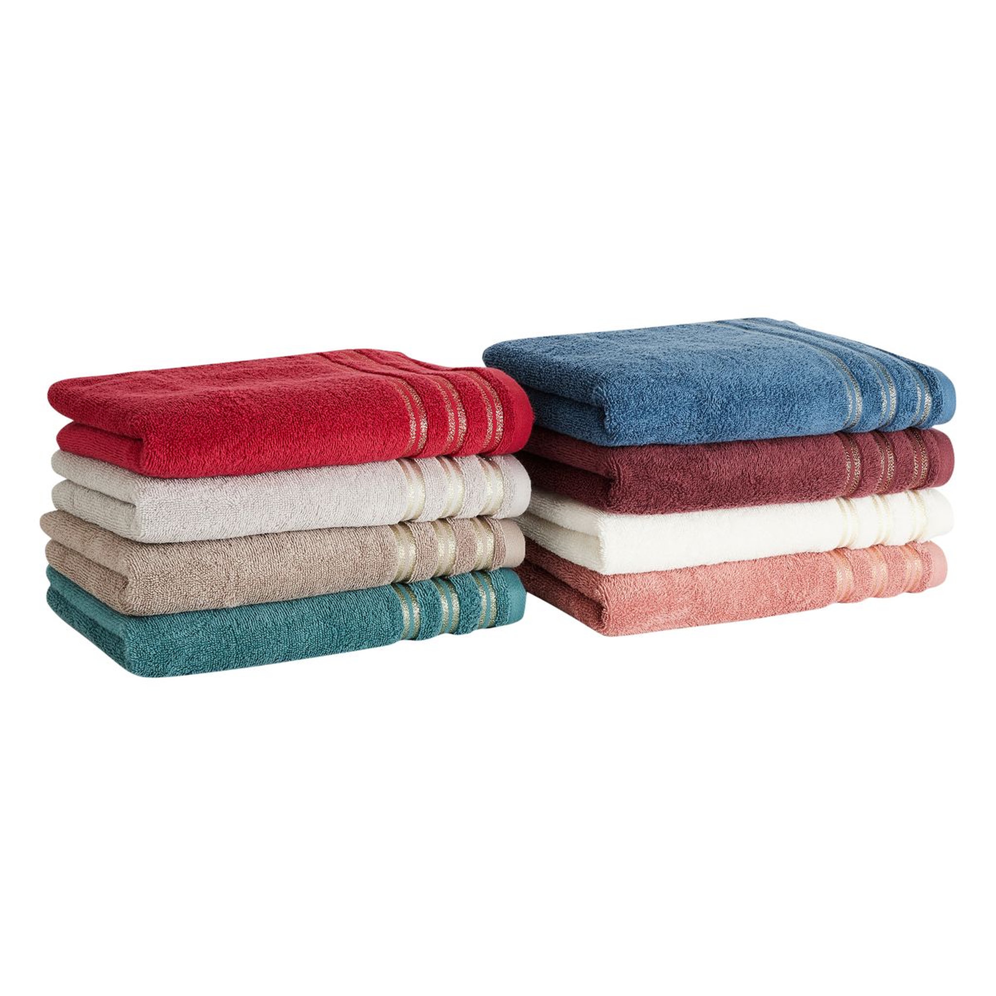 Voir la diapositive 3 : ACTUEL Drap de bain uni en coton liteau lurex 500 g/m²