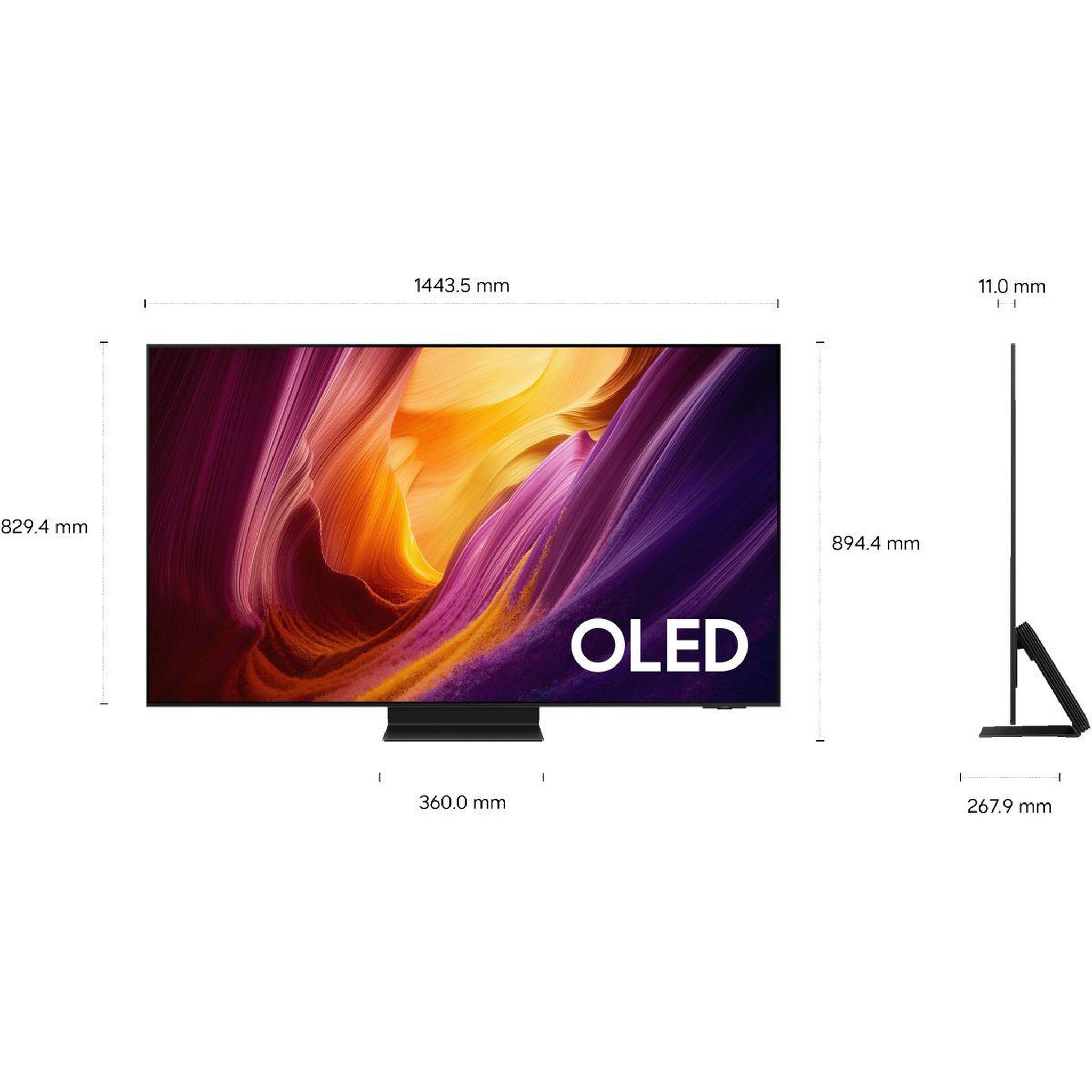 Voir la diapositive 2 : Samsung Tv oled tq65s95h (2026) 65  (163 cm) 4k - smart tv avec ia, anti-reflet, boîtier déporté (câble invisible)