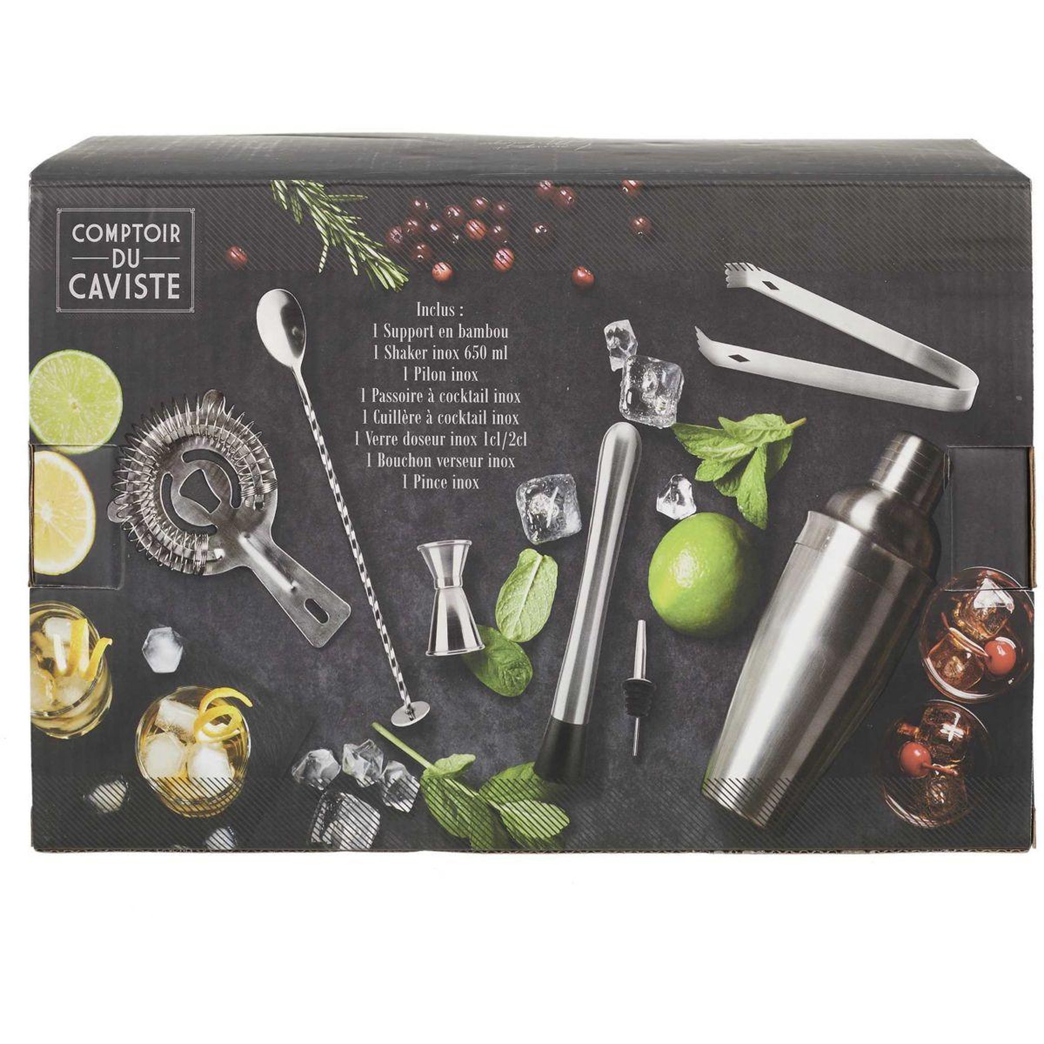 Voir la diapositive 4 : COOK CONCEPT Coffret cocktail a cocktail support bambou