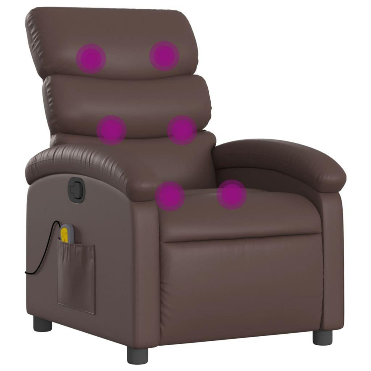 VIDAXL Fauteuil de massage inclinable Marron Similicuir